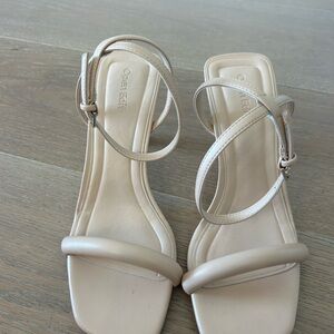 Open Edit Women's Cream Strap On Sandals | Size 7